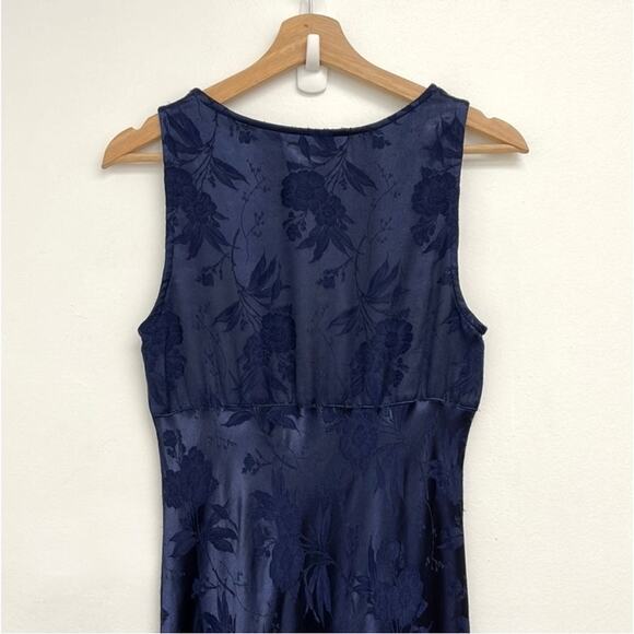 Vintage Y2K 90s Floral Romantic Empire Waist Sleeveless High Neck Maxi Dress - S - Picture 5 of 12